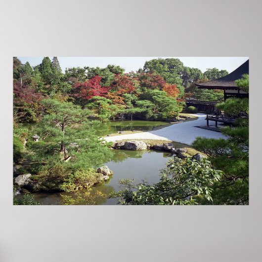 NINNA-JI TEMPLE GARDEN and POND - KYOTO JAPAN ポスター (正面)