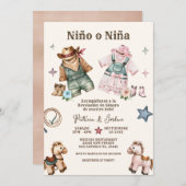 Ninoスペインの o Ninaカウボーイジェンダーの公開 招待状 (正面/裏面)