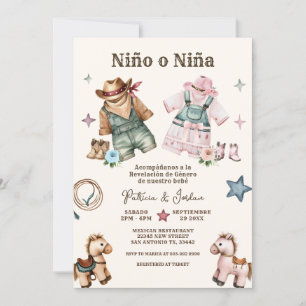 Ninoスペインの o Ninaカウボーイジェンダーの公開 招待状