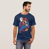 Nintendo Super Mario Neon Power Jump Hero funny fr Tシャツ (正面フル)