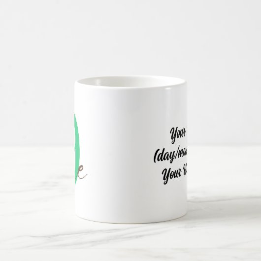 Ninth 9 Year Anniversary with Personalization コーヒーマグカップ (中央)