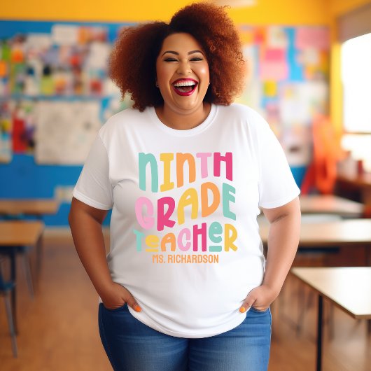 Ninth Grade Teacher Colorful Typography トライブレンドＴシャツ