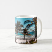 Nipa hut under coconut palm trees コーヒーマグカップ (正面右)