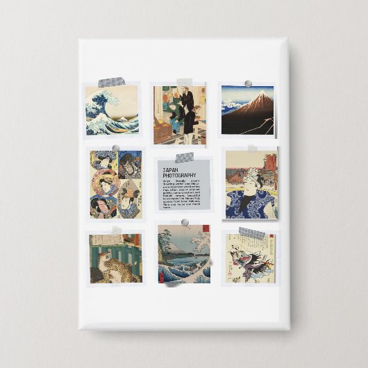  NIPPON Japanese Ukiyo-e  缶バッジ (正面)