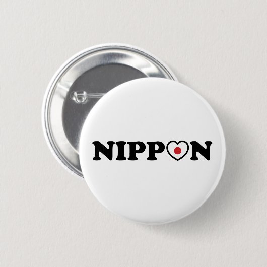 Nippon Love Heart Flag 缶バッジ (正面&裏面)
