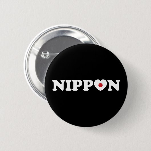 Nippon Love Heart Flag Button 缶バッジ (正面&裏面)