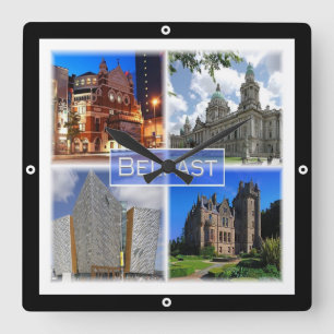 NIR003 BELFAST,北アイルランド, スクエア壁時計