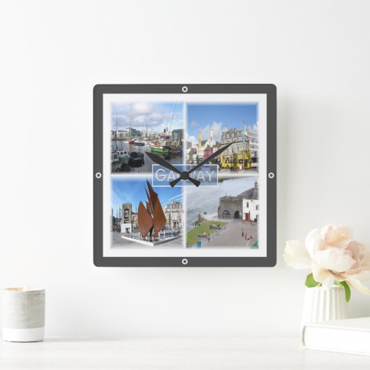 NIR004 GALWAY，アイルランド， スクエア壁時計 (ホーム)