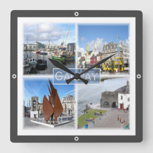 NIR004 GALWAY,アイルランド, スクエア壁時計