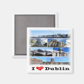 NIR011 DUBLIN "I LOVE"，北アイルランド，冷蔵庫 マグネット (正面/裏面)