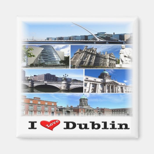 NIR011 DUBLIN "I LOVE"，北アイルランド，冷蔵庫 マグネット (正面)