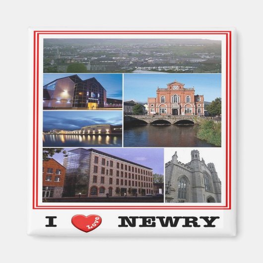 NIR013 NEWLY "I LOVE",北アイルランド,冷蔵庫 マグネット (正面)