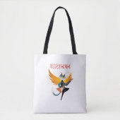 Nirvana Cat with Guitar & Wings – White Tote Bag w トートバッグ (正面)