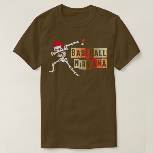 nirvana Dabbing Baseball skeleton Tシャツ (デザイン正面)