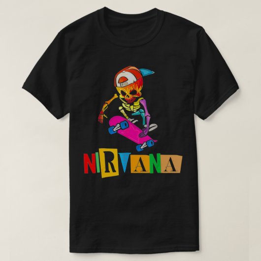 Nirvanas Skateboard Skelton  Tシャツ (デザイン正面)