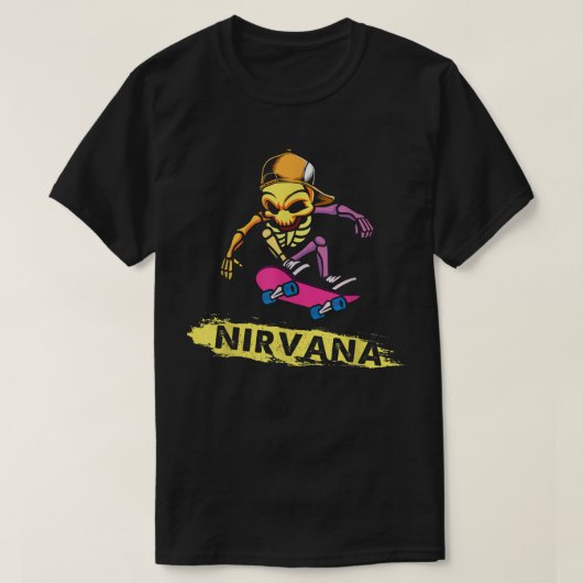 Nirvanas Skateboard Skelton  Tシャツ (デザイン正面)