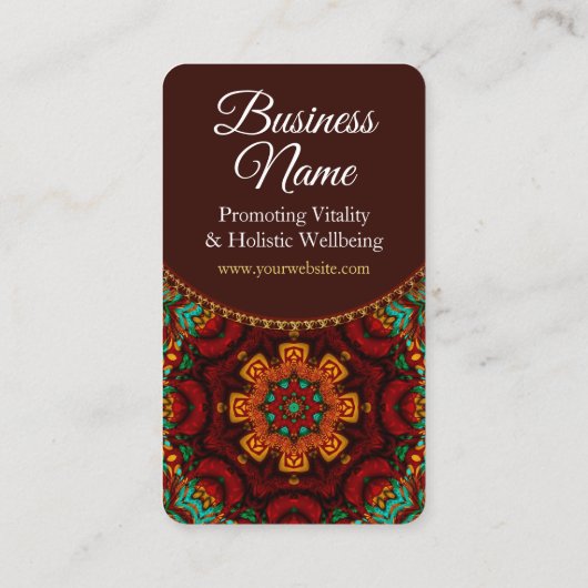 Nirvania Earthあなたのロゴを追加マンダラウェルネス 名刺 (裏面)