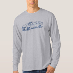 NisのスカイラインのGTR R34 2000スケッチ Tシャツ