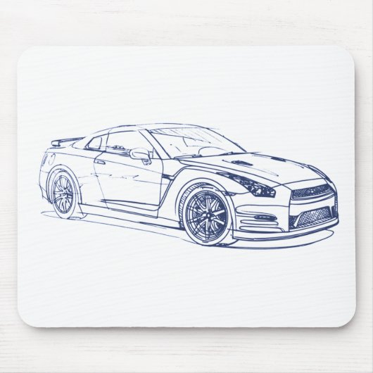 NisのスカイラインGTR 2013 R35 マウスパッド (正面)
