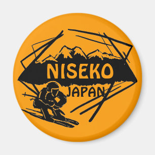 Niseko日本のオレンジスキーロゴの芸術の記念品の磁石 マグネット