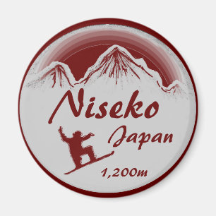 Niseko日本の赤いスノーボードの芸術の記念品の磁石 マグネット