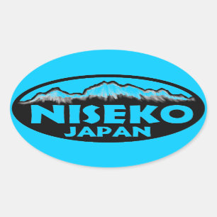 Niseko日本の青い楕円形のステッカー 楕円形シール