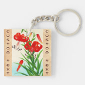 Nishimura Hodoのオニユリの向こうずねのhangaの花 キーホルダー (裏面)