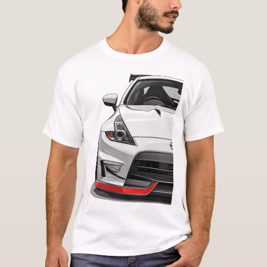 Nissan 370z Nismo z34 JDM カーイラストアート Tシャツ (正面)