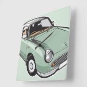 Nissan Figaro Emerald Green スクエア壁時計 (傾斜)