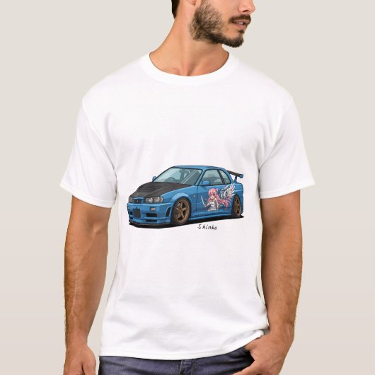 Nissan GT-R R34 Tシャツ (正面)