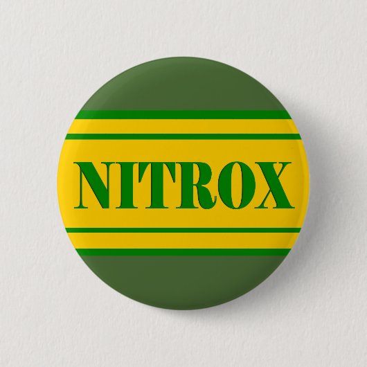 NITROXのダイビングのロゴのNITROXのスキューバダイバー- 缶バッジ (正面)