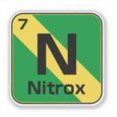 Nitrox Scuba Diver Flag Periodic Table Sticker シール (正面)