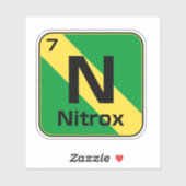 Nitrox Scuba Diver Flag Periodic Table Sticker シール (シート)