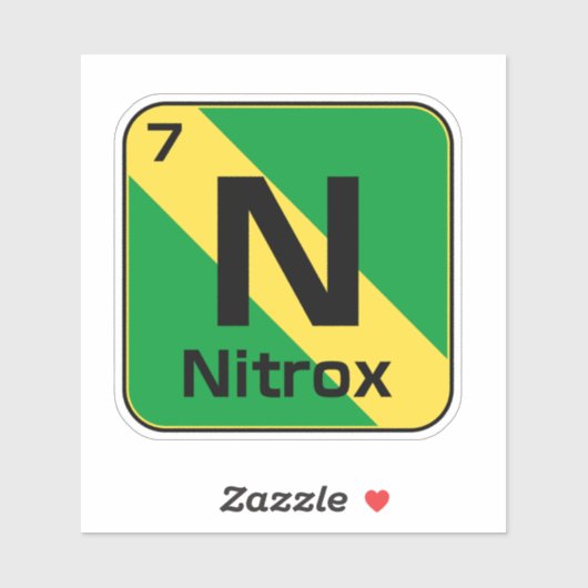 Nitrox Scuba Diver Flag Periodic Table Sticker シール (シート)