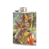 Nitta Yoshisadaの伝説の武士の戦士の戦い フラスク (左)