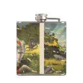 Nitta Yoshisadaの伝説の武士の戦士の戦い フラスク (裏面)