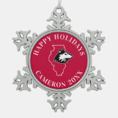 NIUフスキーズ州ラブ スノーフレークピューターオーナメント (正面)