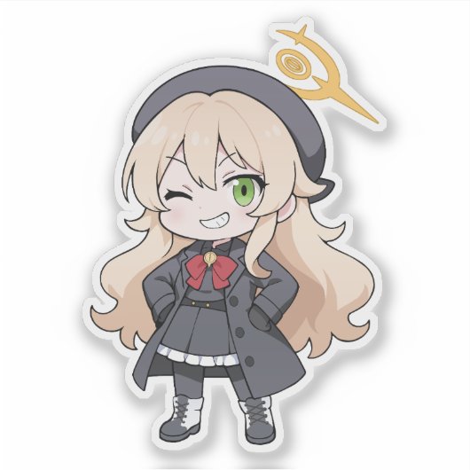 Niyaniya Chibi Blue Archive Fanart シール (正面)