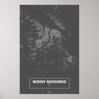 Nizhny Novgorod, Russia (white on black) ポスター