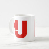 NJのグラフィック(赤い) コーヒーマグカップ (正面左)