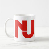 NJのグラフィック(赤い) コーヒーマグカップ (左)