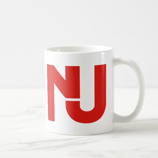 NJのグラフィック(赤い) コーヒーマグカップ (右)