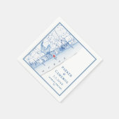 NJの地図ネイビーエレガントブルー結婚ズ スタンダードカクテルナプキン (角)