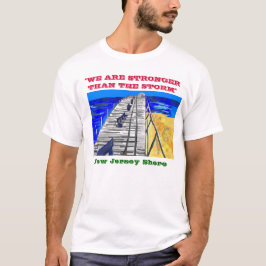 NJの海岸の遊歩道の"嵐"のより強いティー Tシャツ
