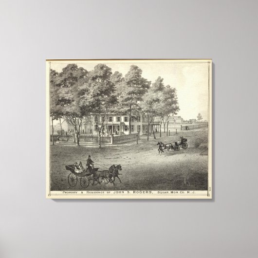 NJマナスクアンにJohn S Rogersのレジデンス キャンバスプリント (正面)