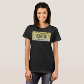NJ州バニティライセンスプレートEXIT 12 Tシャツ (正面フル)