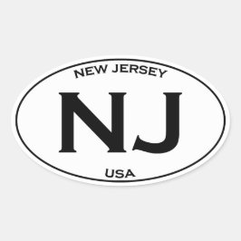 NJ – ニュージャージーUSAオーバルロゴ 楕円形シール