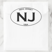 NJ – ニュージャージーUSAオーバルロゴ 楕円形シール (バッグ)
