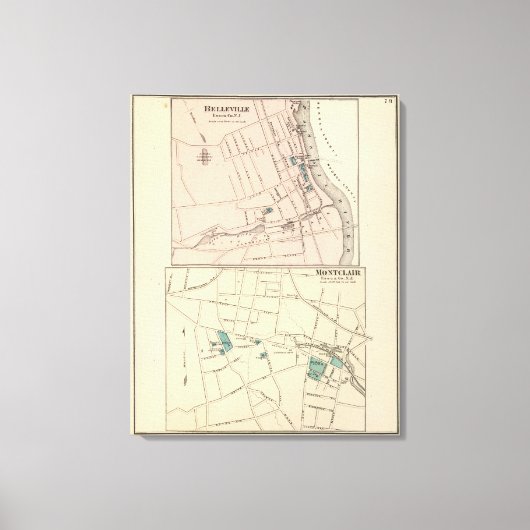 NJ，モンクレア，ベルヴィル キャンバスプリント (正面)