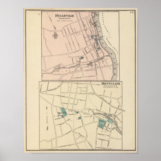 NJ，モンクレア，ベルヴィル ポスター (正面)